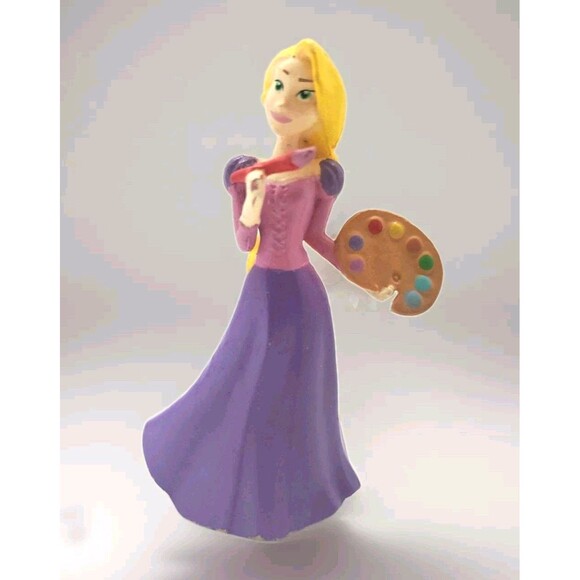 Disney Tangled Rapunzel painting toy figure Pixar princess Cake Topper - Picture 1 of 9
